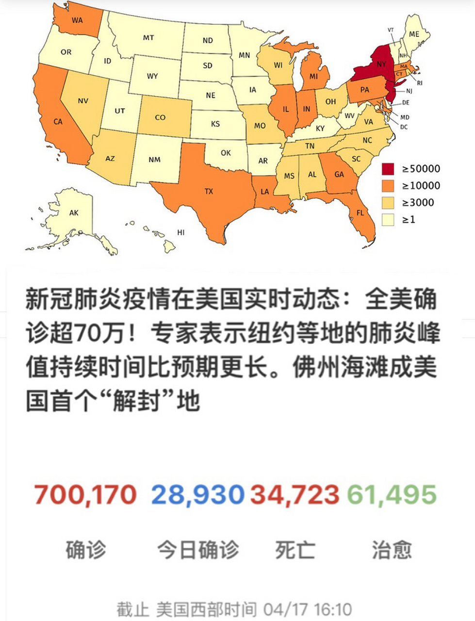 美国最新疫情概述报告发布